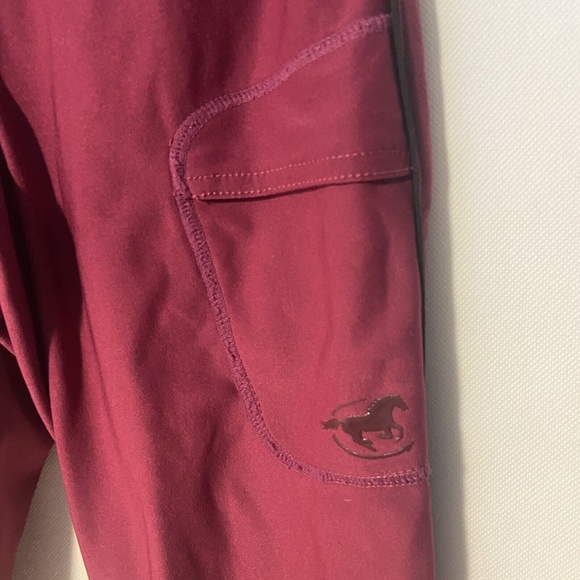 Piper Tights by SmartPak Red Pull On Equestrian Leggings Grip For Saddle Sz Lg - Picture 5 of 10